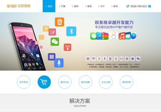 簡(jiǎn)潔大氣手機(jī)軟件開發(fā)科技類企業(yè)織夢(mèng)模板